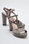 Women's Glitter Heeled Shoes PLATINUM