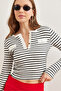 Women's White Gold Button Detail Bearded Premium Blouse Blz- 19002741