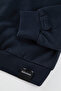 Lacivert Oversize/Geniş Kesim Dik Yaka Fermuarlı Etiketli İçi Polarlı Sweatshirt TMNAW25SW00168 - 7