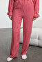 Red Striped Ribbon/Bow/Tie-Detail Viscose Woven Pajama Set THMAW25PT00201 - 4