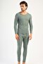 Men's long sleeve boat neck thermal underwear set 405158 khaki