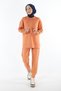 2227_Women's Hijab Hooded Sweatshirt & Pants Tracksuit Set with Finger Slits - Comfortable Sportswear