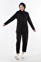 2228_sewing Detailed Oversize Tracksuit Hijab Set - 3