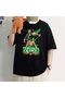 Enya Takı Harajuku Anime One Piece Zoro Black Oversize T-Shirt - 2