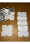 6 Pieces Linen Gold Color Lotus Patterned Cocktail Serving Napkin - 2