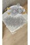 Set of 6 Coffee Side Stylish Presentation Napkins with Tulle Guipure - 4