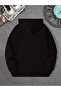 Unisex Roses Printed Oversize Winter 3 Thread 100% Cotton Hooded Sweatshirt Hoodie - 2