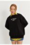 Women's Black New York City Printed Oversize Sweatshirt - 4