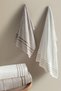 100% Cotton Soft and High Water Absorbent Set of 2 Towels - Beige & Cream Striped Towel 50X90 cm - Valerie - 2