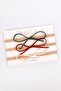 Green Claret Red Ecru Leather Bow 3-Piece Girl's Hair Band Set