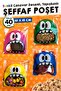 Mixed Monster Patterned Transparent Bag with Tape, 10X15 cm 40 Pieces-T1063