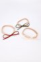 Green Claret Red Ecru Leather Bow 3-Piece Girl's Hair Band Set - 2