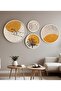 Modern 4-Piece Round Table Set with Wooden Frame Huhu412 - Round Table Set