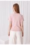 Women's Thank You Next Embroidery Printed Powder Color Short Sleeve T-Shirt - 6