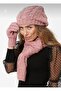 Women's Winter 3-Piece Scarf, Beret and Gloves Set - 4