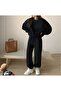 Round Collar Full Oversize Casual Street Style Winter Women's Tracksuit - 3