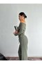 Bürümcük Suit Madonna Collar Triangle Cut Long Sleeve Blouse Elastic Waist Lace-Up Wide Pants Suit - 3