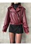 Trend Oversize Bomber Belted Leather Style Jacket - 2