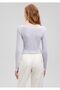 Long Sleeve Purple Crop T-Shirt Crop / Short Cut1612158-81484 - 4