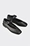 Black Leather Women's Casual Shoes - 2