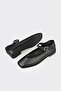 Black Leather Women's Casual Shoes - 3