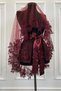Burgundy Bridal Veil Set, Pearl and Shiny Stone Decorated Henna Night Veil Alı Cover 6 Pieces