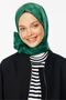 Jade Checkerboard Pattern Silky Jacquard Shawl - 8