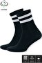 Black Striped Bamboo Tennis Socks - Luxury Single Color