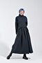 2248_High Collar Wide Fit Blouse and Skirt Set - 2