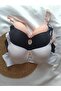 3-Piece Women's Unfilled Underwire Wire Black and White Skin Flat Bra