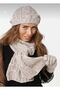 Women's Winter 3-Piece Scarf, Beret and Gloves Set - 2