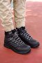Black Black Unisex 3d Rubber Trekking Boots00128055 - 4