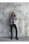 Soft Texture Lined Plump Plush Stand Collar Long Coat - 3