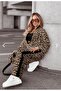 3 Piece Leopard Coat and Crop Pants Set - 2