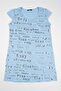 Simala Women's Blue Angel Kiss Short Sleeve Combed Cotton Tunic