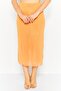 Women Plain Basic Midi Skirt, Orange