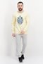 Men Sportswear Fit Round Neck Long Sleeve Outdoor Sweatshirt, Yellow - 4