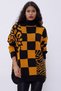 Orange Patterned Oversize Knitwear Sweater