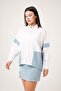 Premium Denim and Sequin Detailed White Shirt - 7