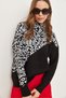 Women's Black Leopard Detailed Blocked Knitwear Sweater Kzk- 19000811 - 6