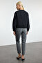 Siyah Yüksek Bel Mom Jeans TWOSS21JE0016 - 5