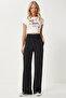 Women's Black Pocketed Basic Knit Sweatpants XR00018