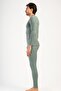 Men's long sleeve boat neck thermal underwear set 405158 khaki - 2