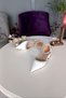 White Leather Ankle Strap 2.5 cm Heeled Classic Ballerina Women's Shoes with Double Waterway Stones - 3