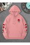 Unisex Roses Printed Oversize Winter 3 Thread 100% Cotton Hooded Sweatshirt Hoodie