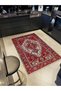 Atlas Collection Burgundy Themed Traditional Motif Patterned Vintage Decorative Carpet 02