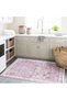 Lina Collection Antique Look Pink Patterned Woven Base Modern Decorative Carpet Lina06 - 3