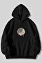 Ying Yang Cat Printed Unisex Black Kangaroo Pocket Hooded Sweatshirt Hoodie