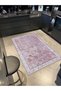 Lina Collection Antique Look Pink Patterned Woven Base Modern Decorative Carpet Lina06 - 2