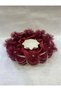2-Piece Burgundy Silver Pearl Henna Basket - with Slice and Pompom, for Engagement and Wedding - 4